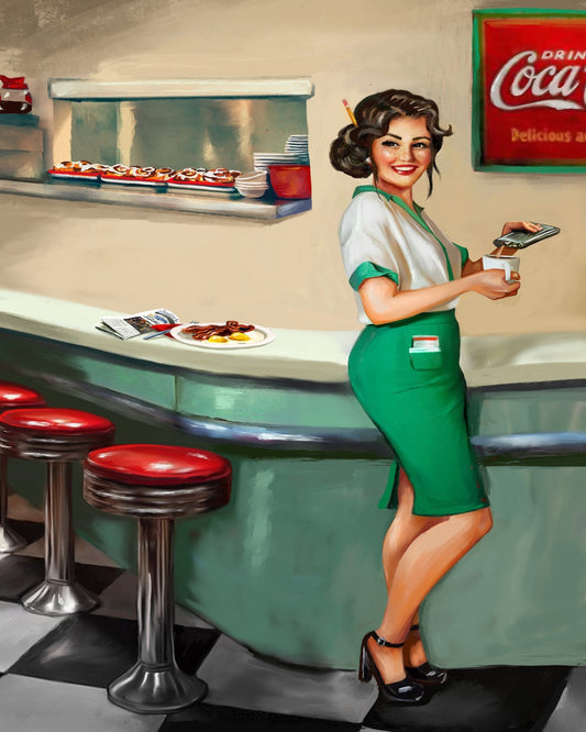 Title: Retro Diner Waitress