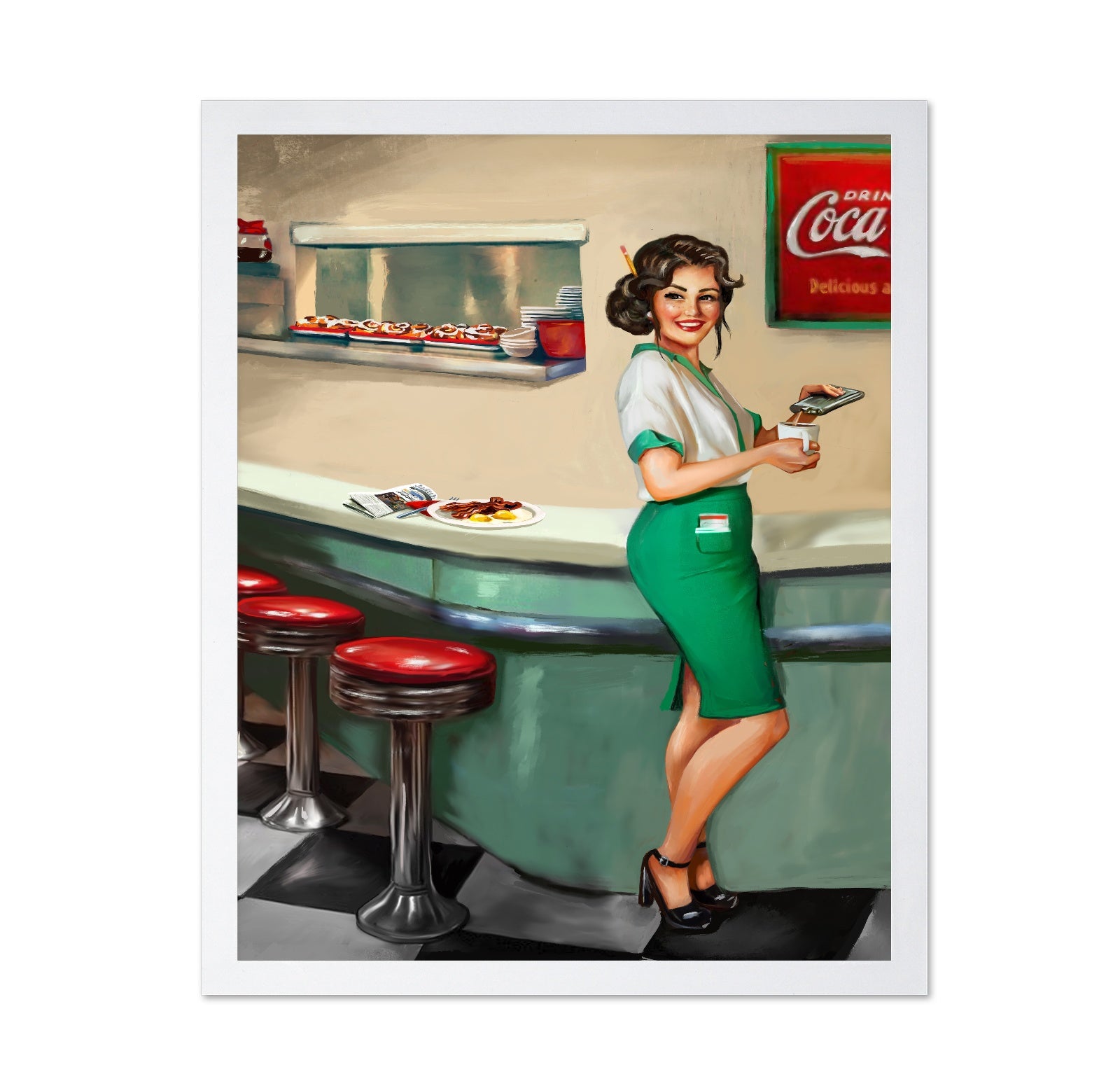 Title: Retro Diner Waitress