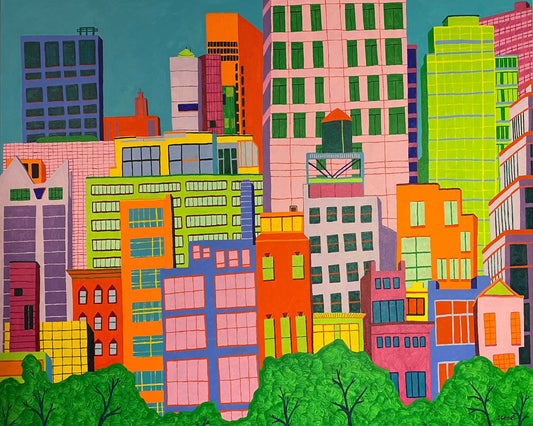 Colorful Urban Skyline