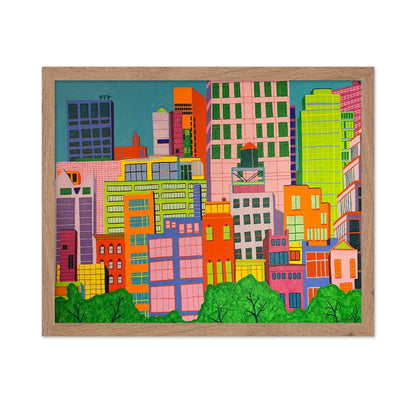 Colorful Urban Skyline