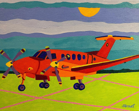 Orange Propeller Plane