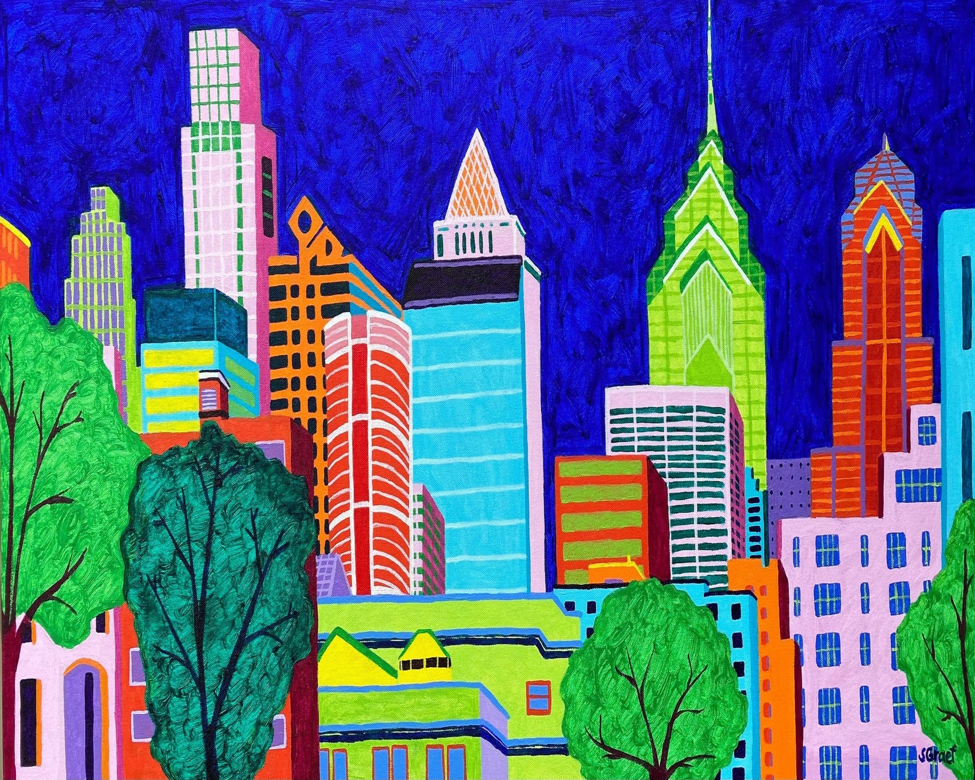 Neon City Skyline
