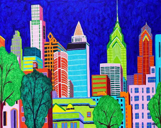 Neon City Skyline