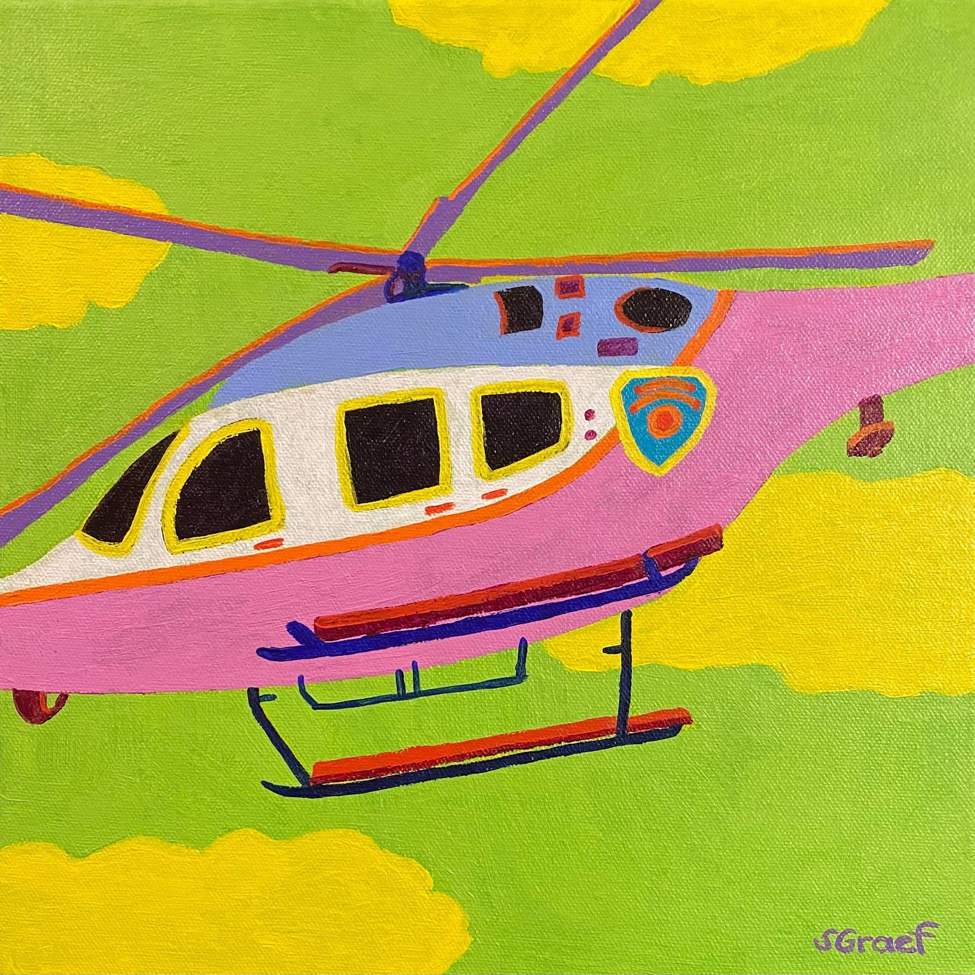 Colorful Helicopter Flight