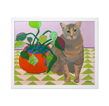Cat by Potted Plant