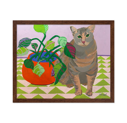 Cat by Potted Plant