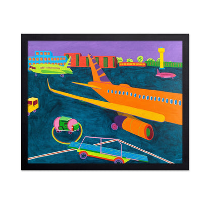 Colorful Airport Runway Scene