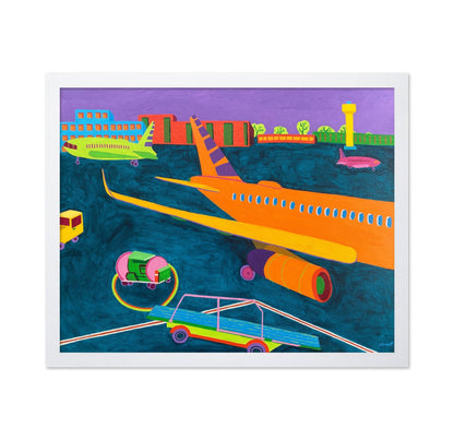 Colorful Airport Runway Scene