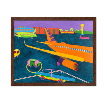 Colorful Airport Runway Scene