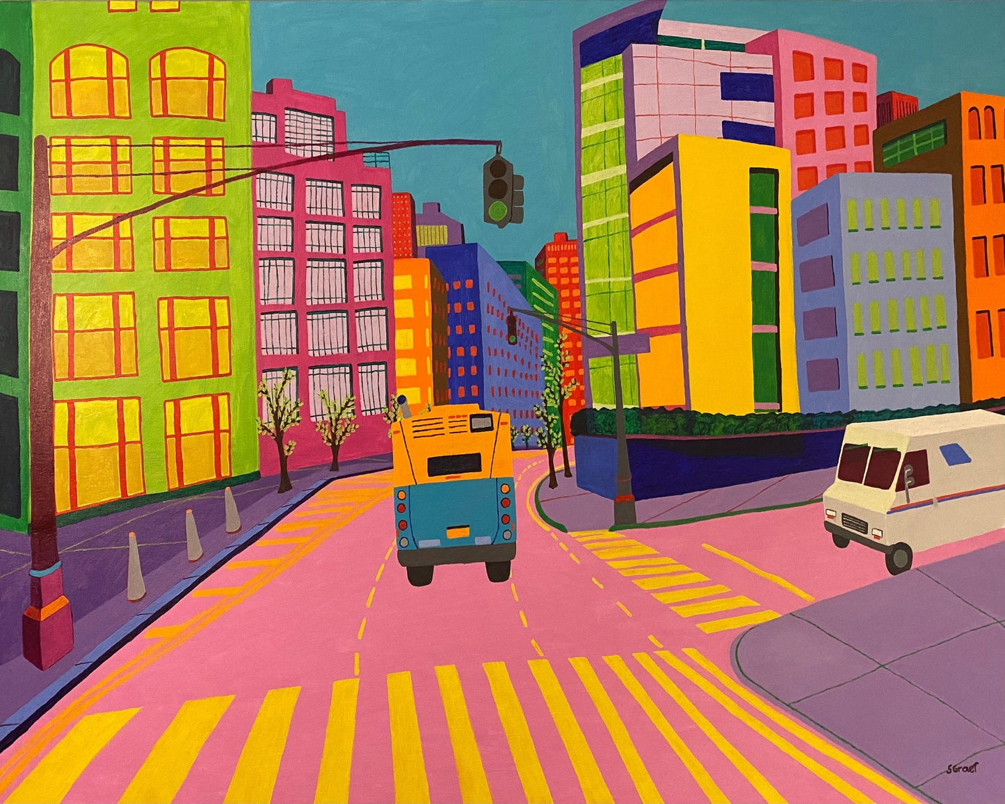 Colorful City Bus Street