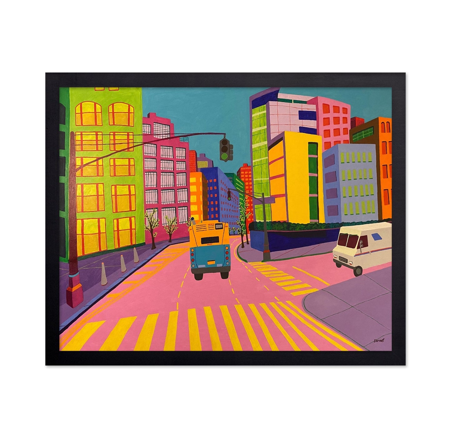 Colorful City Bus Street