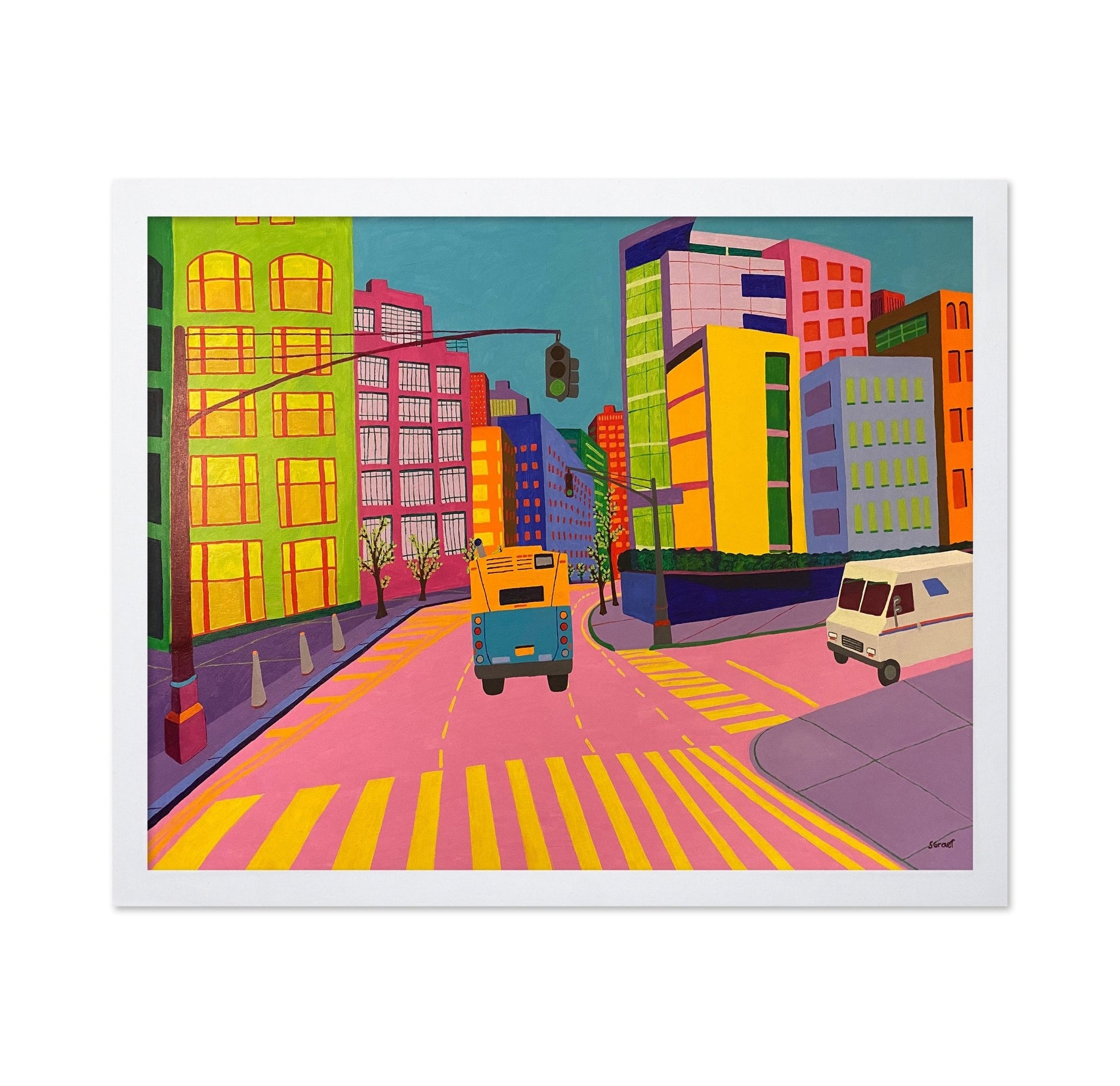 Colorful City Bus Street