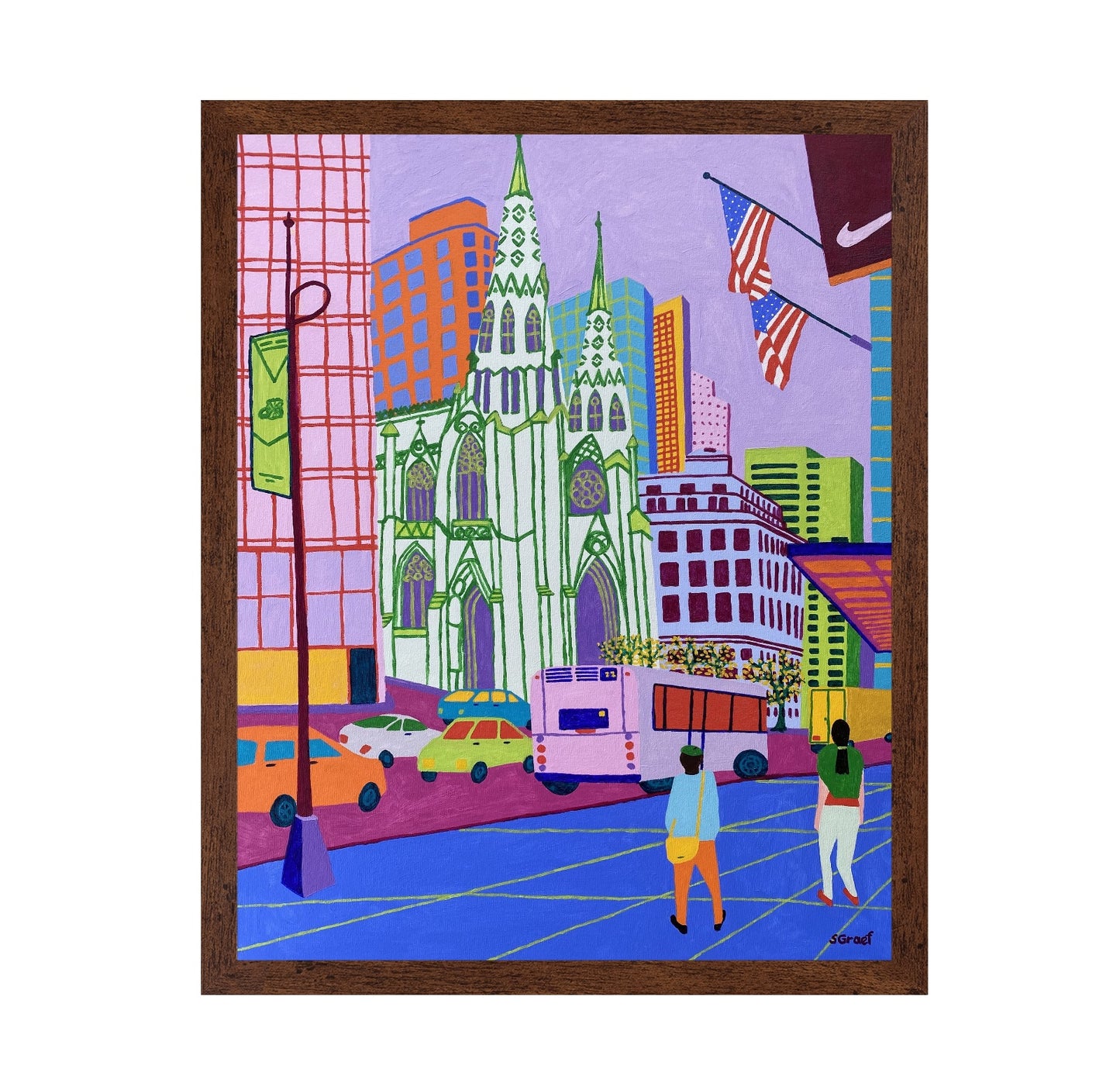 Colorful Cathedral City Scene