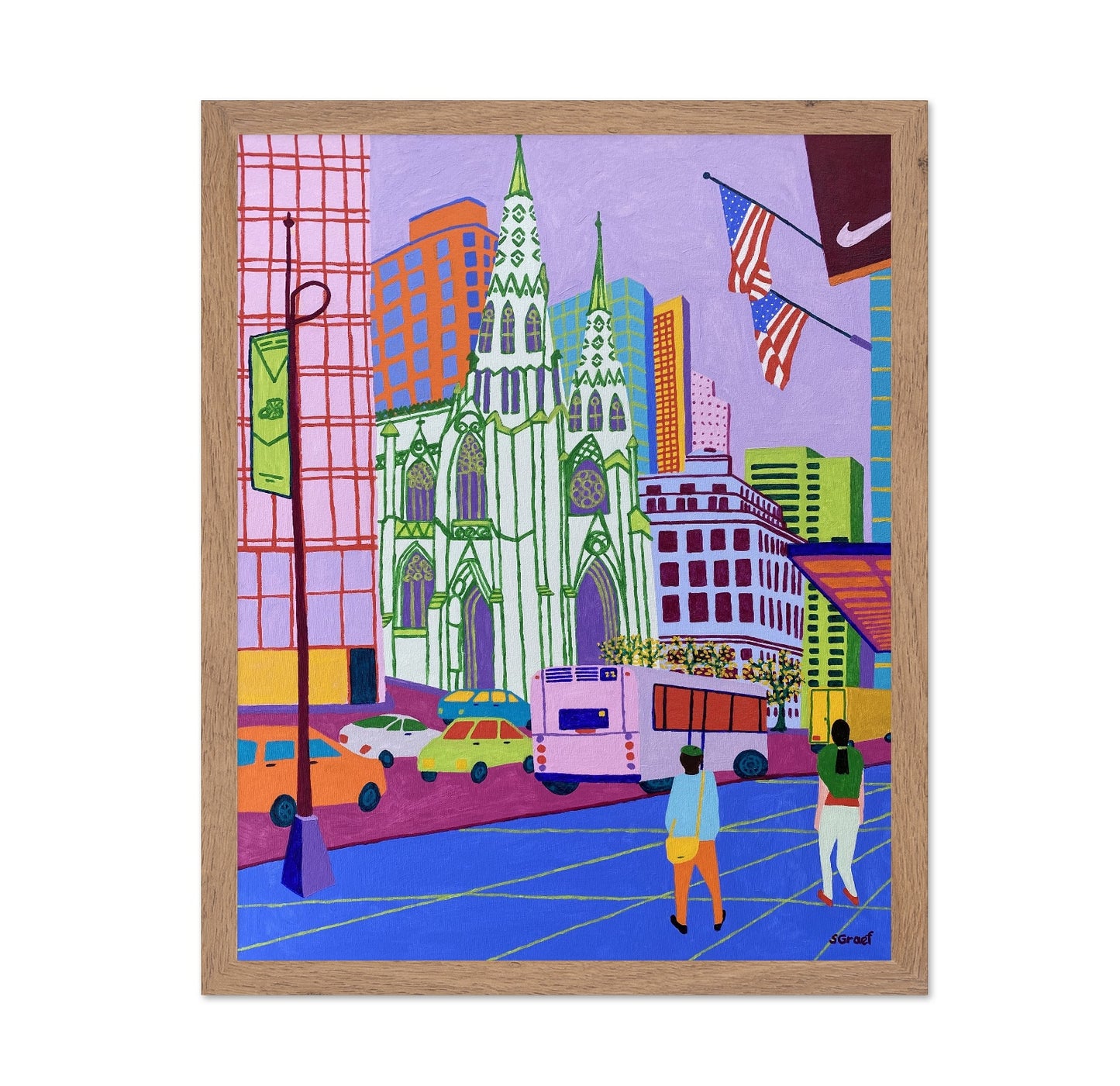 Colorful Cathedral City Scene