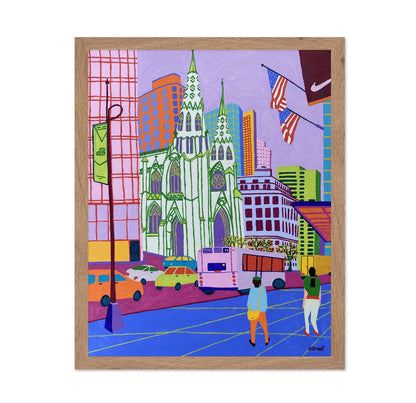 Colorful Cathedral City Scene