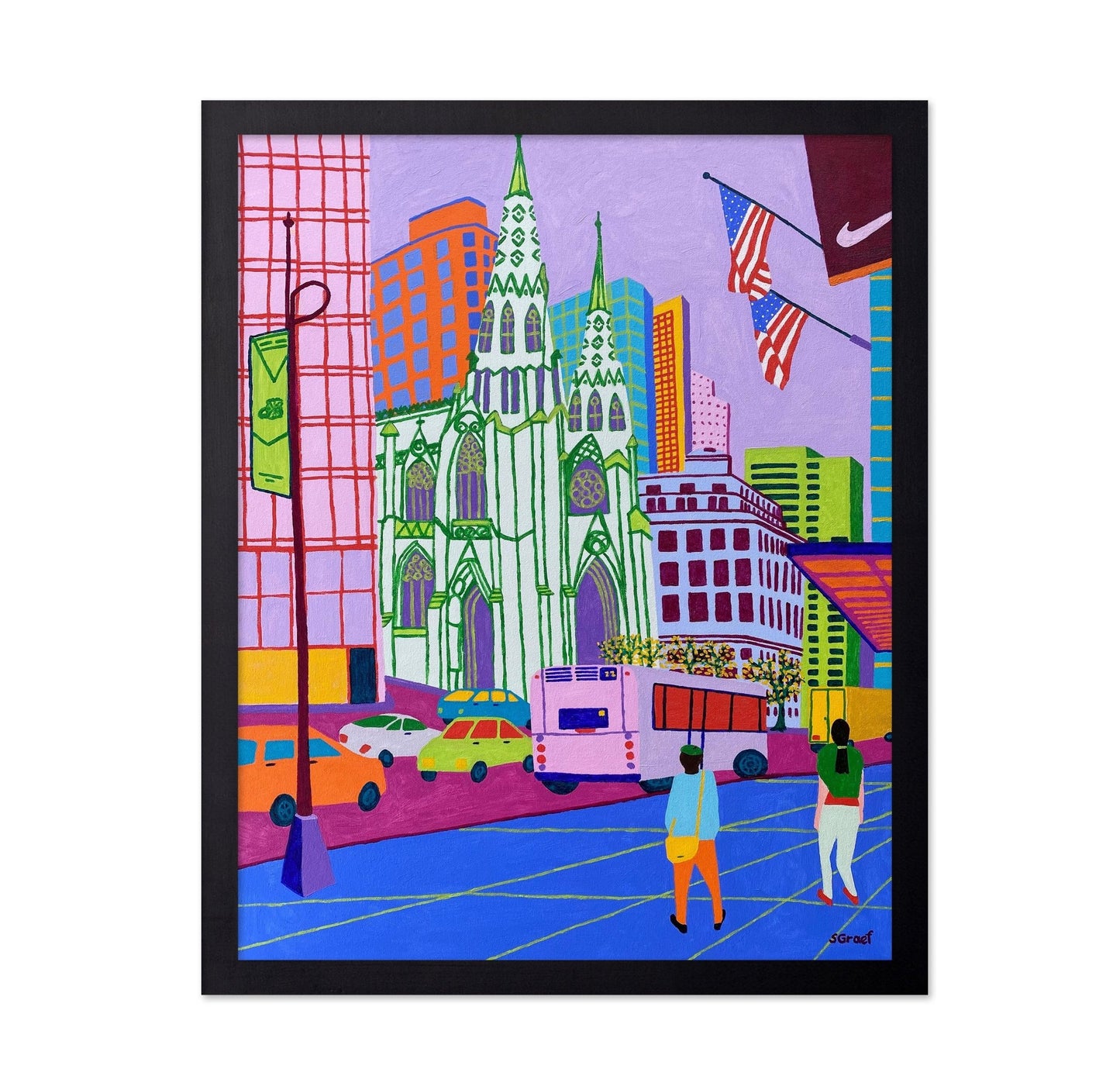 Colorful Cathedral City Scene