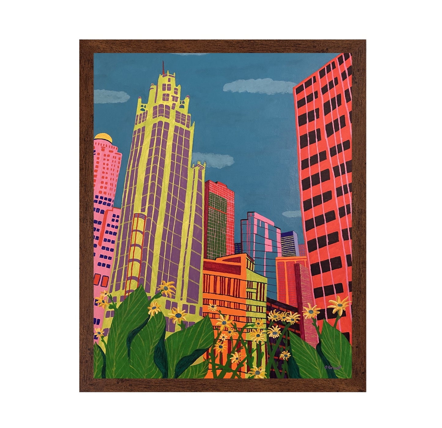 Colorful City Skyline Garden