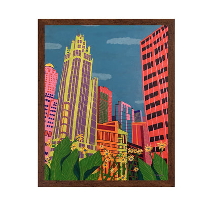 Colorful City Skyline Garden
