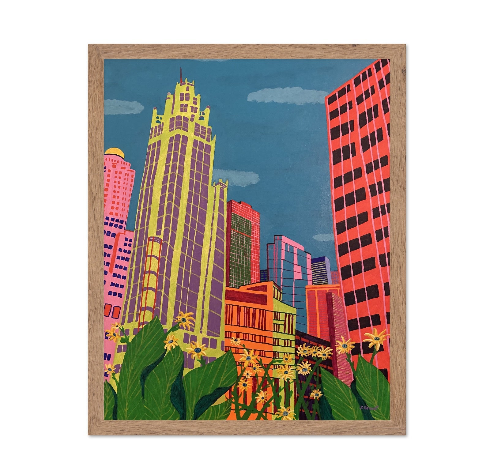 Colorful City Skyline Garden