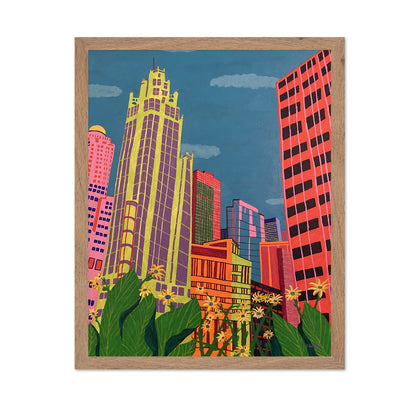 Colorful City Skyline Garden