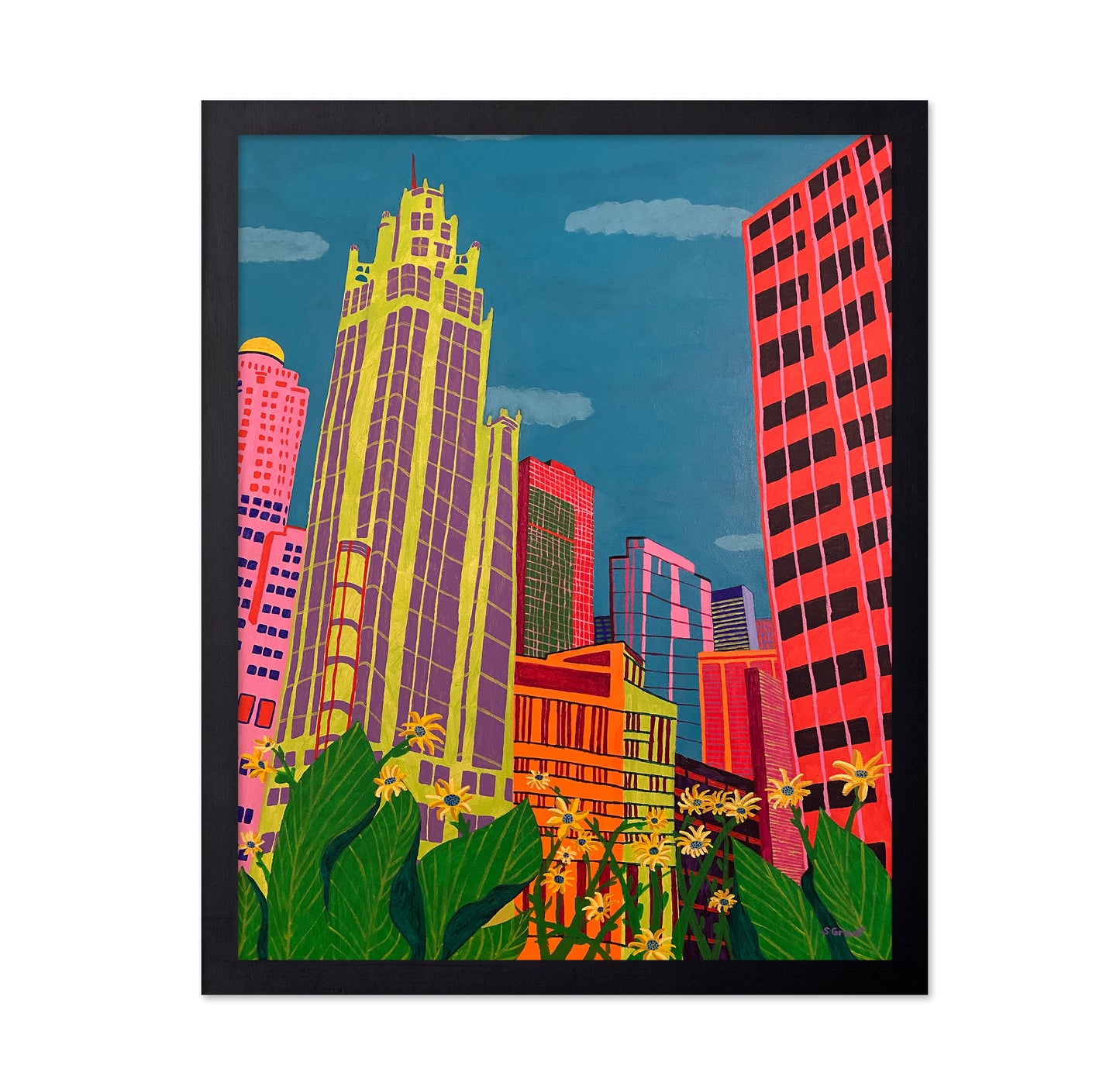 Colorful City Skyline Garden