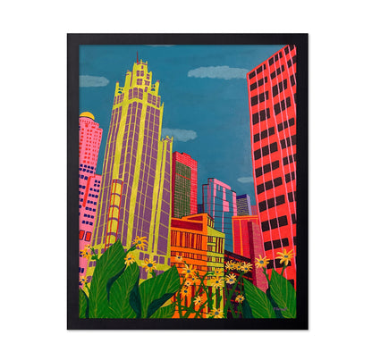 Colorful City Skyline Garden
