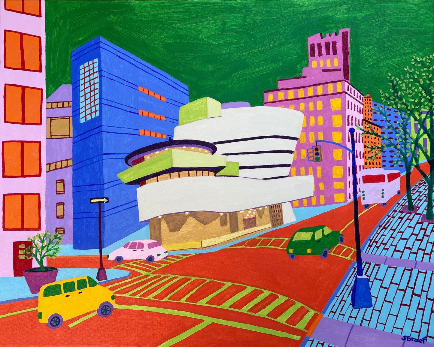 Colorful Modern City Street