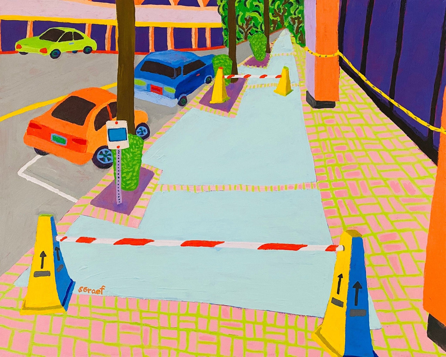 Colorful Parking Lot Scene
