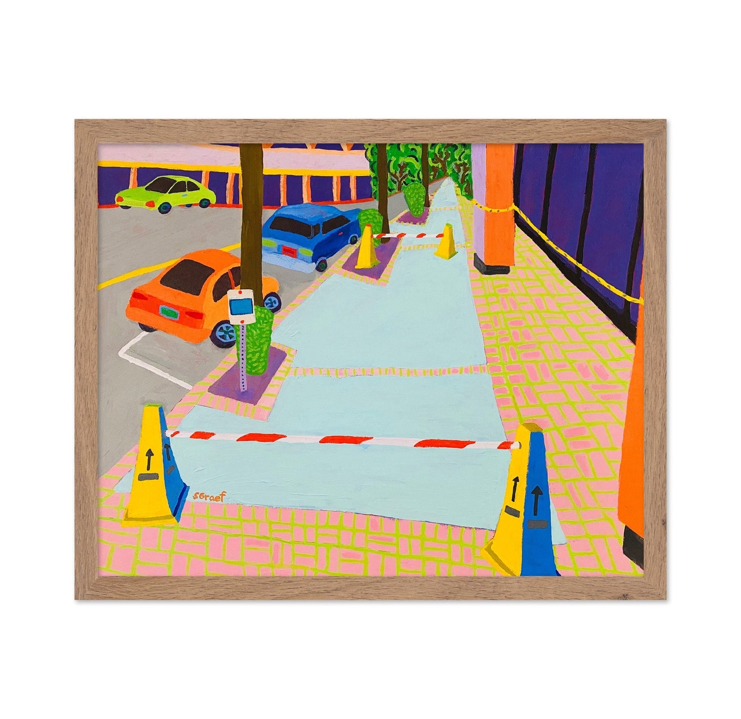 Colorful Parking Lot Scene