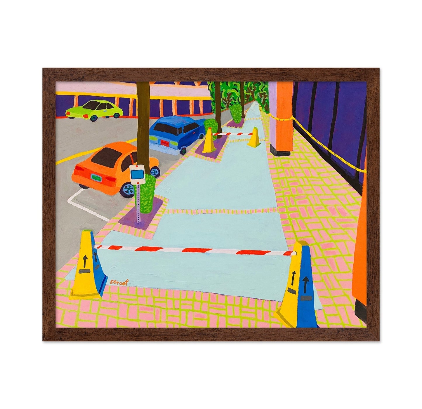 Colorful Parking Lot Scene
