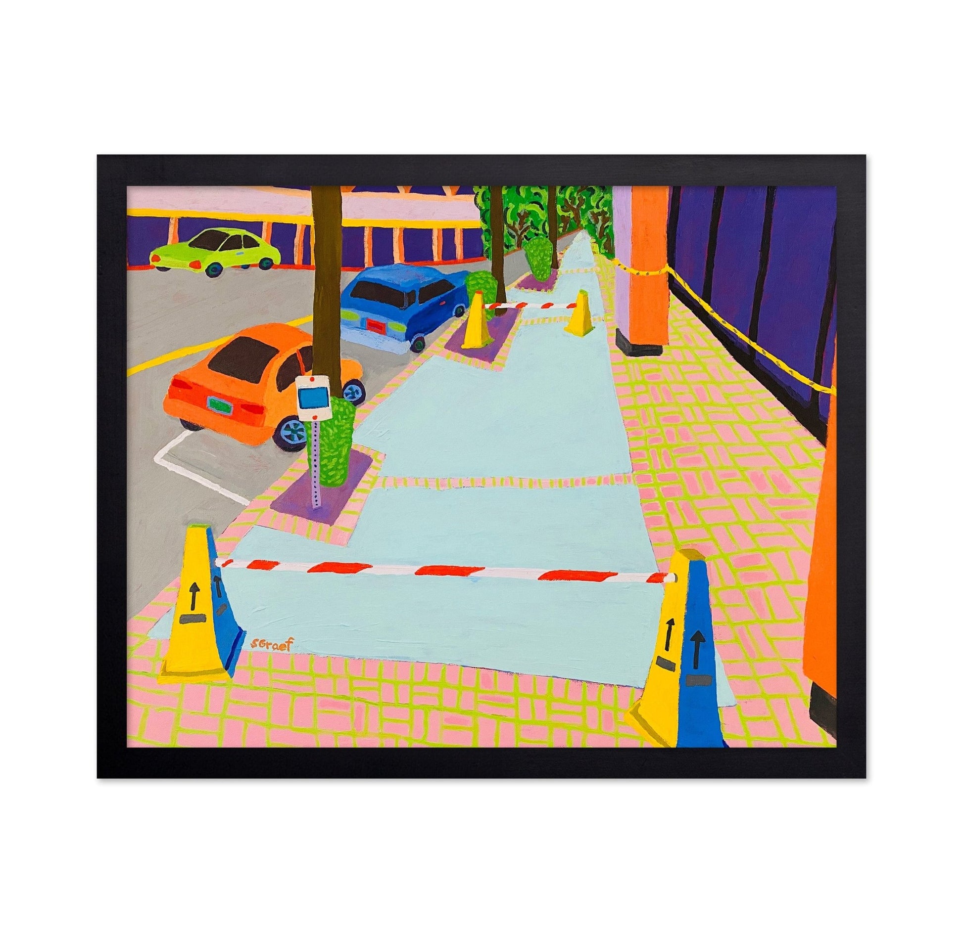 Colorful Parking Lot Scene