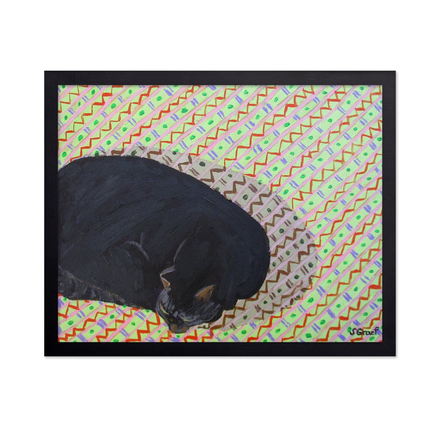 Sleeping Black Cat Pattern
