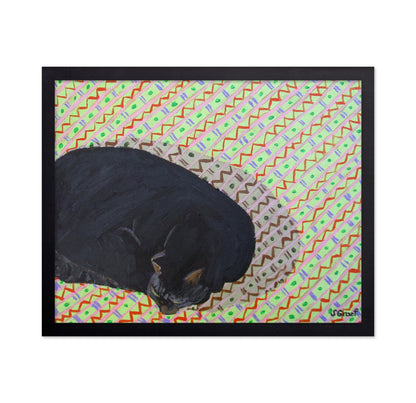 Sleeping Black Cat Pattern