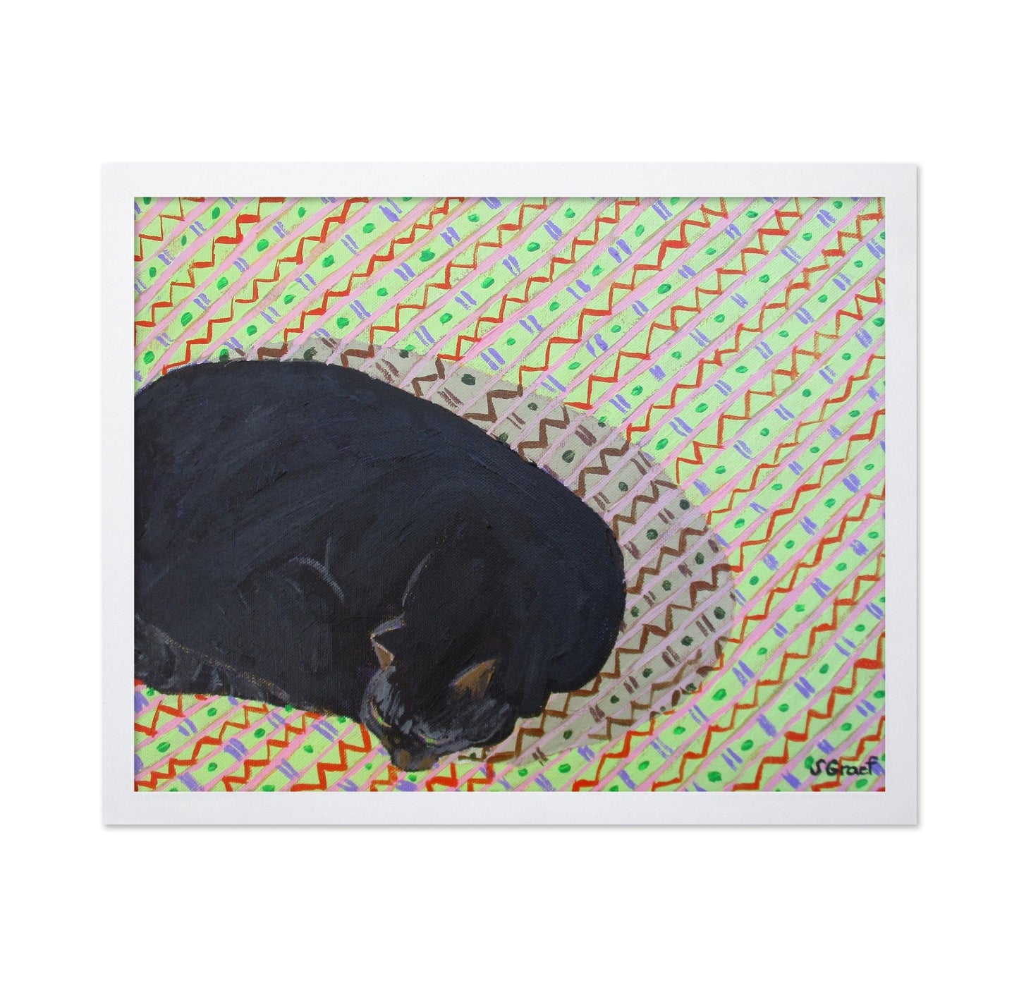 Sleeping Black Cat Pattern