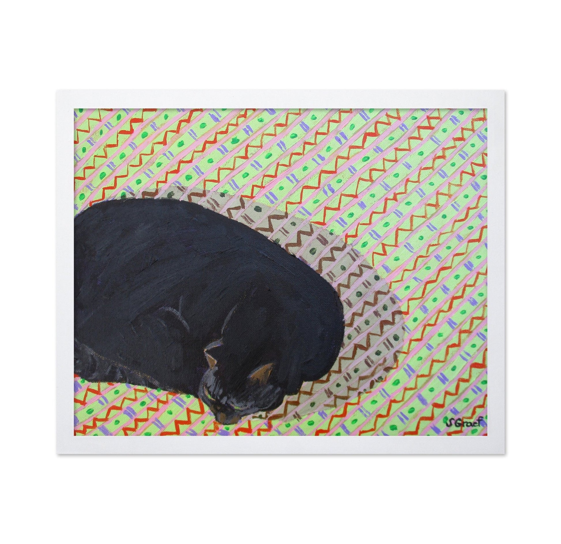 Sleeping Black Cat Pattern