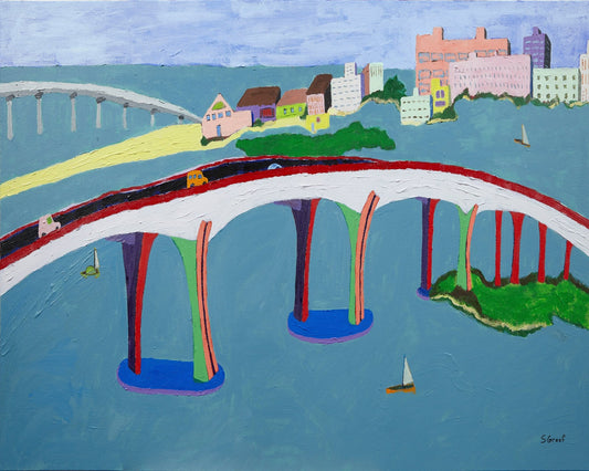 Colorful Coastal Bridge City