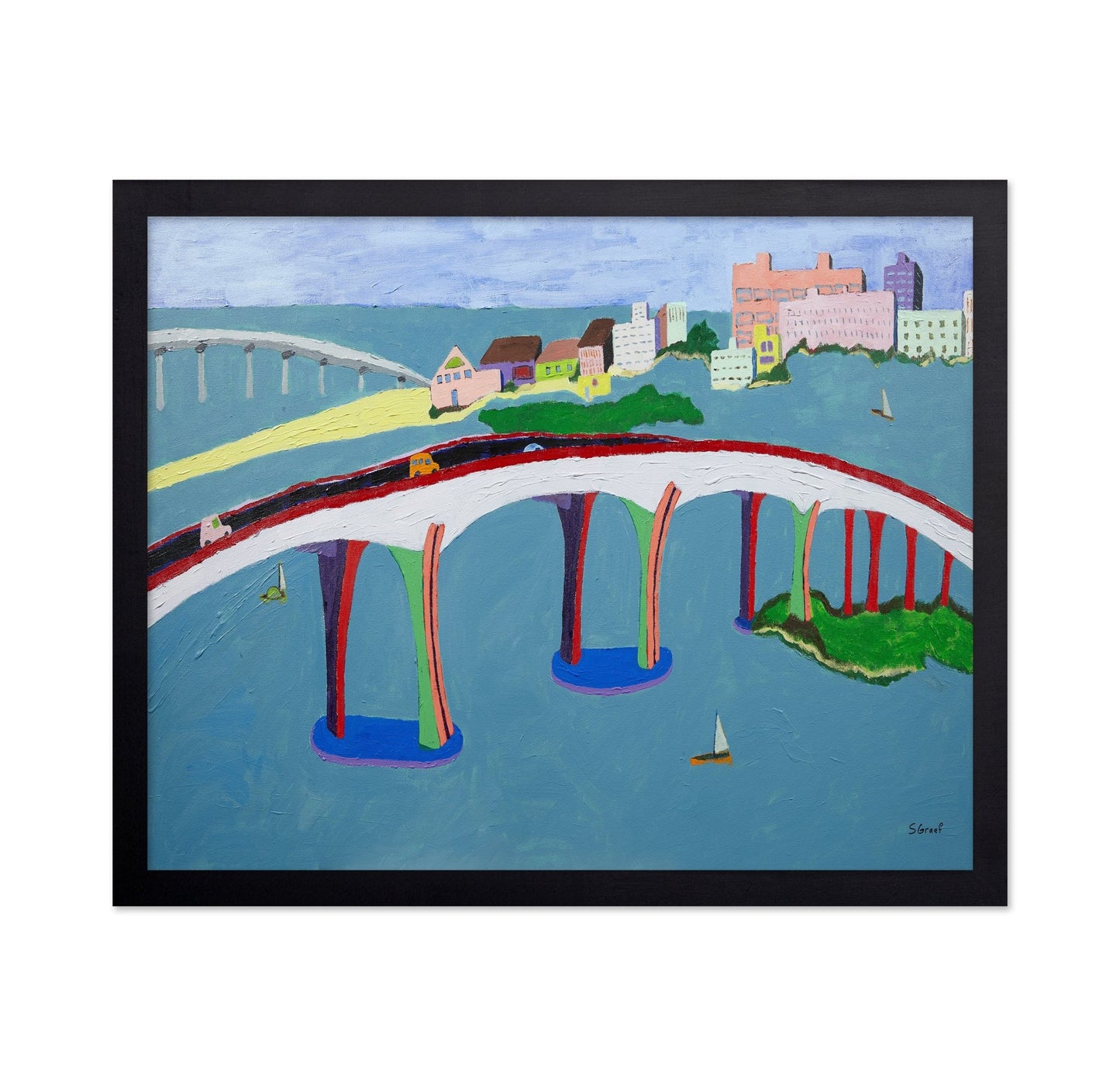 Colorful Coastal Bridge City