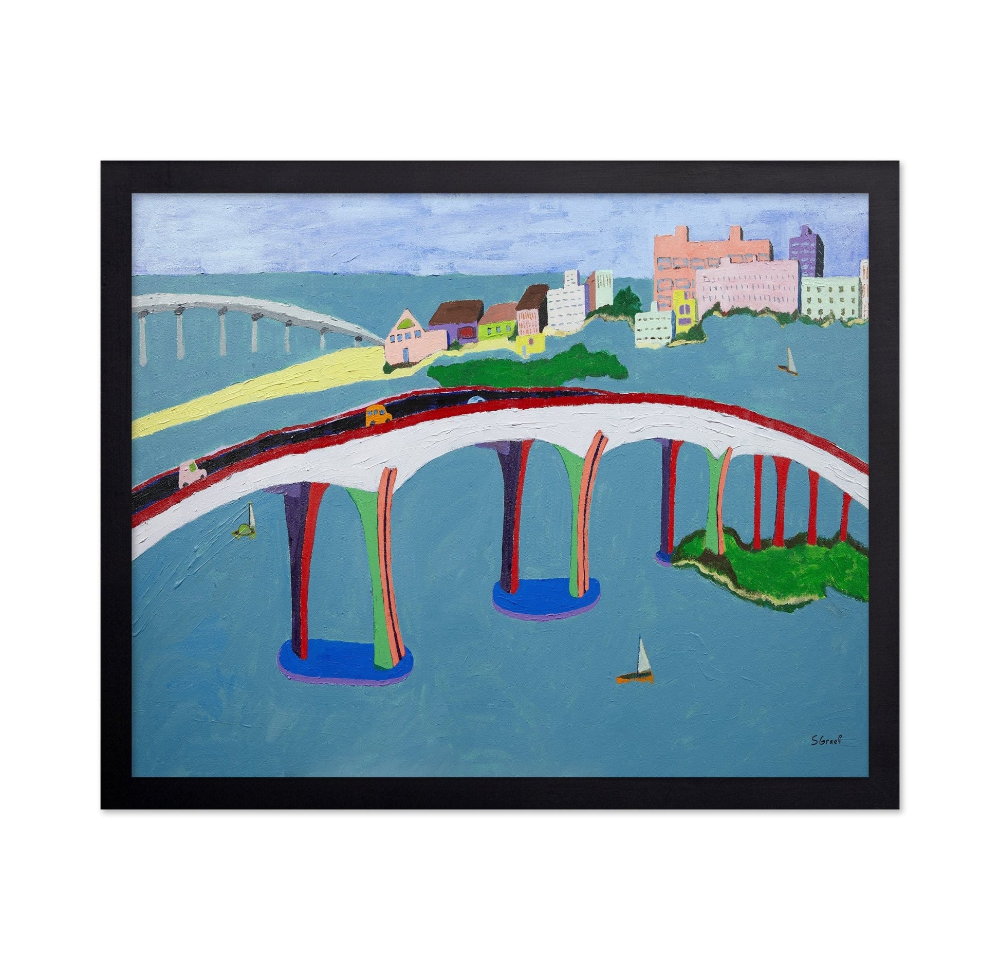 Colorful Coastal Bridge City