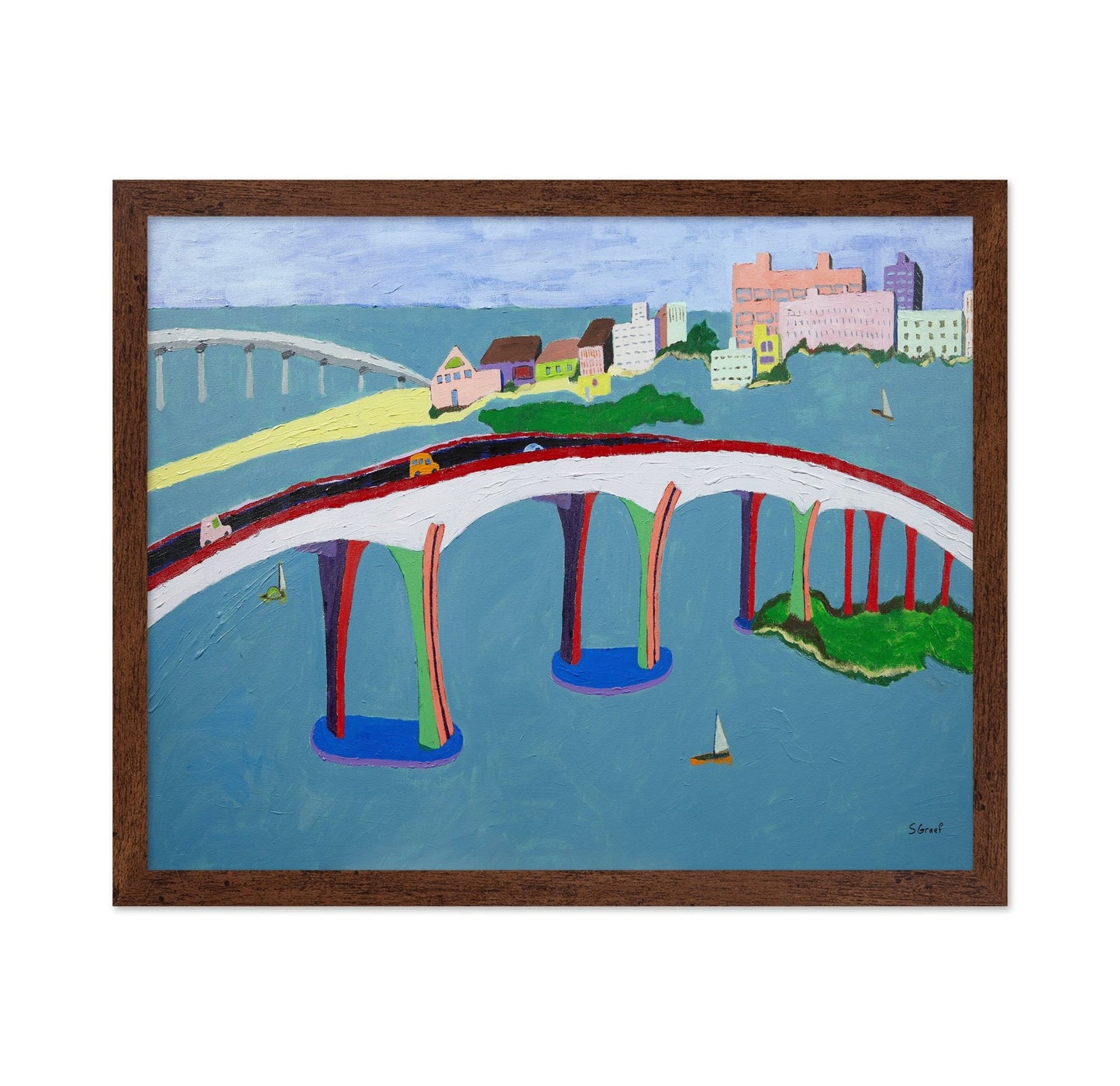 Colorful Coastal Bridge City