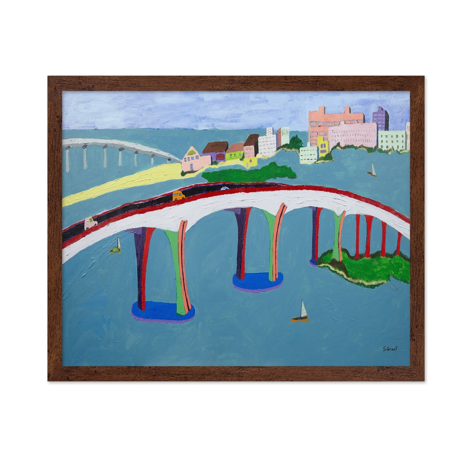 Colorful Coastal Bridge City