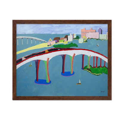 Colorful Coastal Bridge City