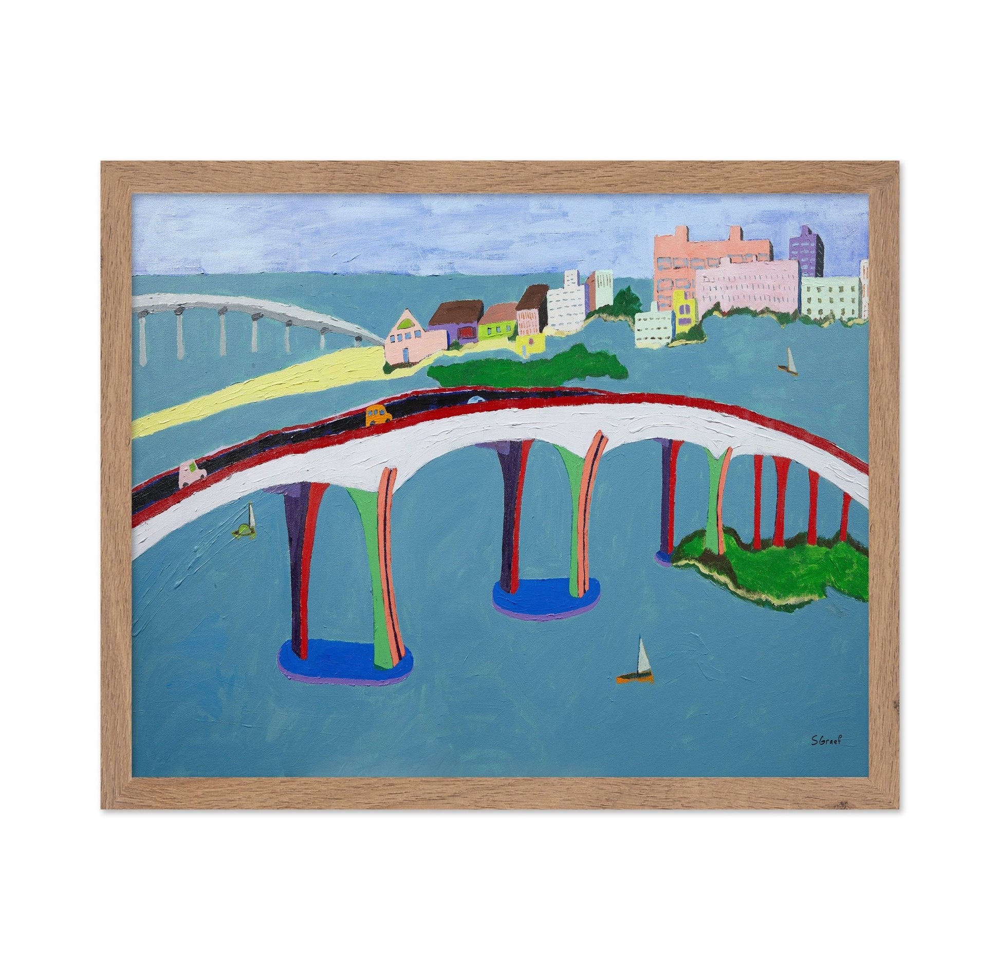 Colorful Coastal Bridge City