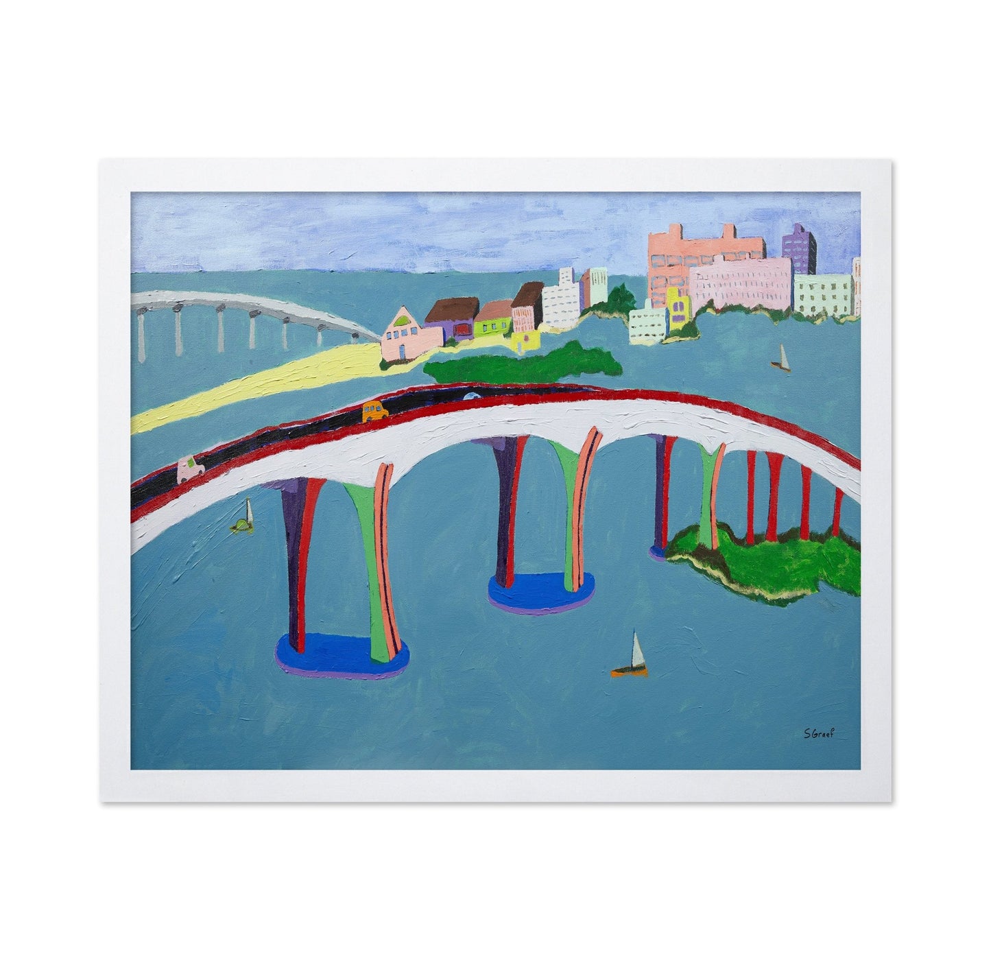 Colorful Coastal Bridge City