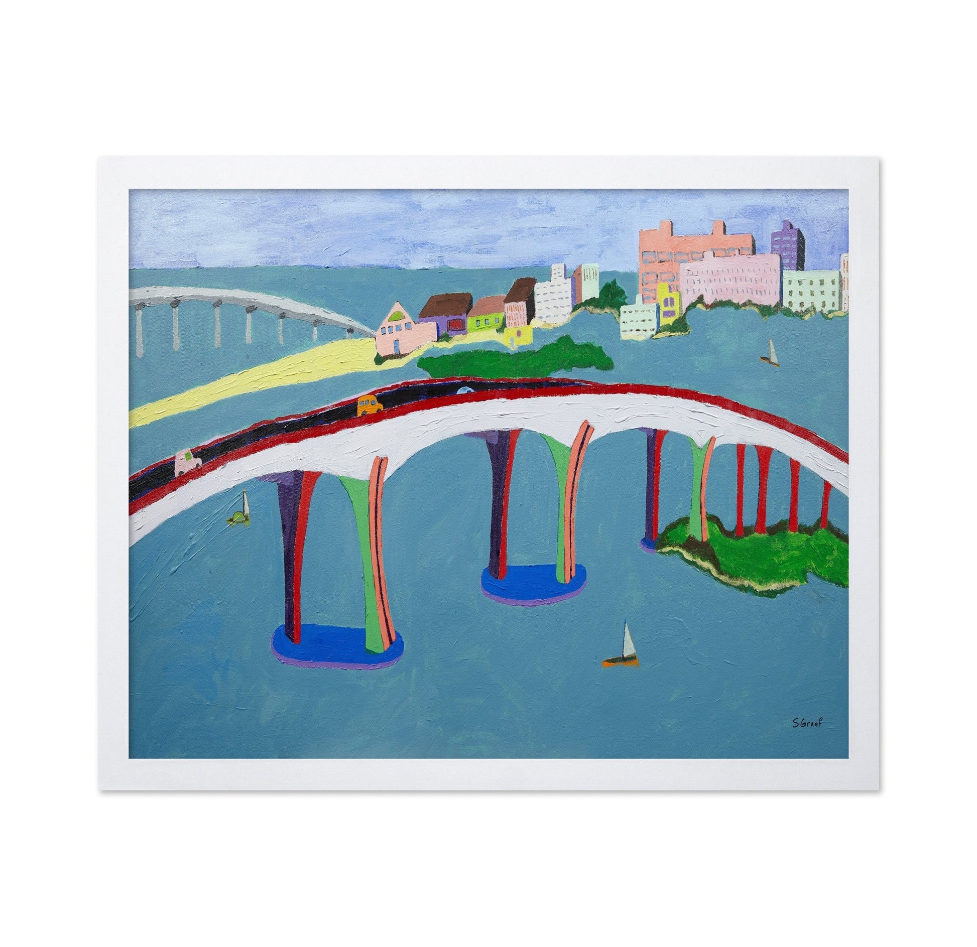Colorful Coastal Bridge City