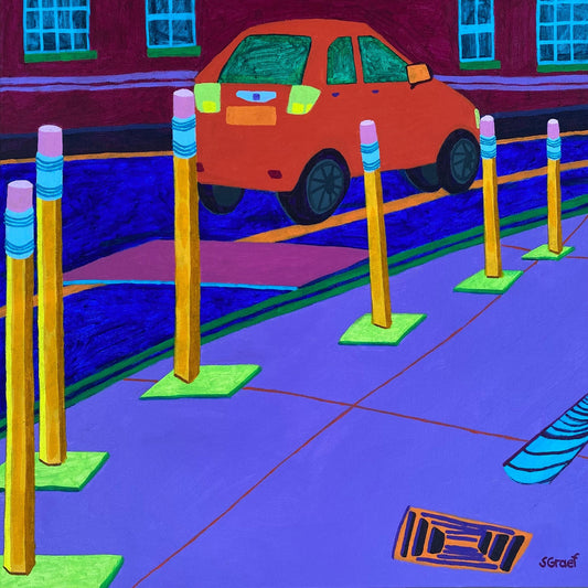 Car By Safety Posts