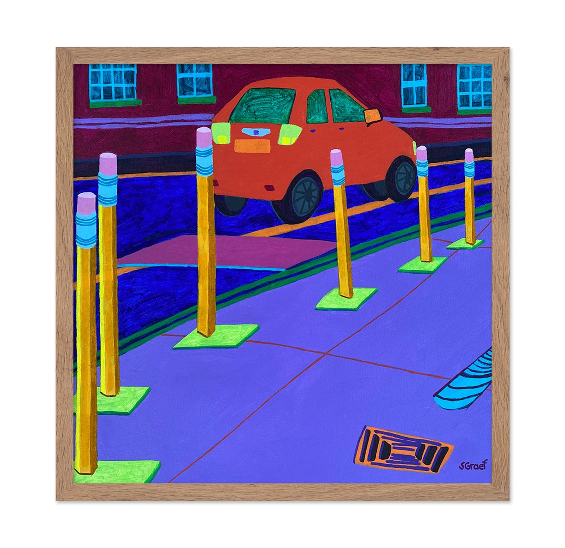 Car By Safety Posts