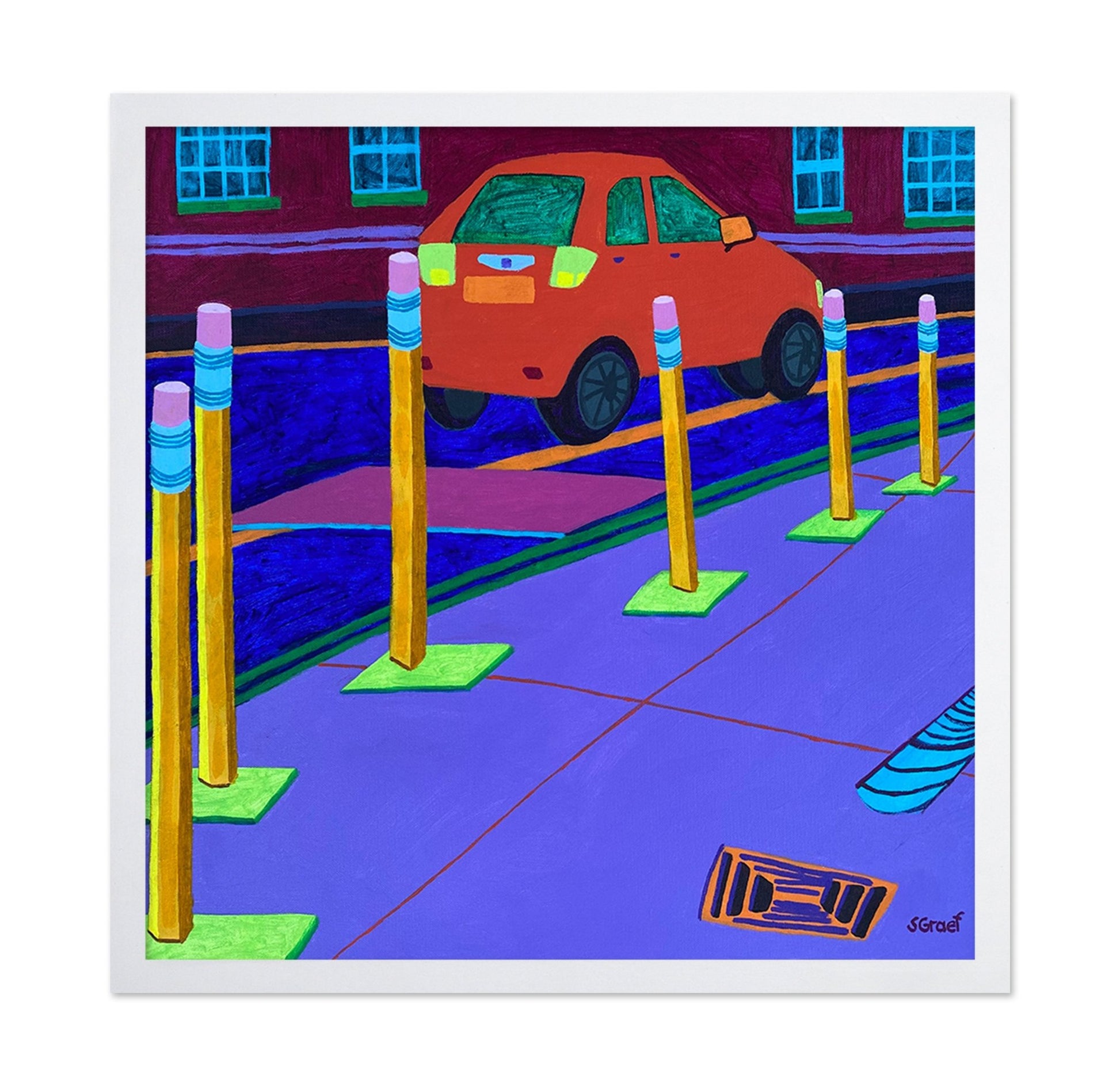 Car By Safety Posts