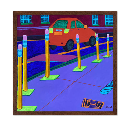 Car By Safety Posts