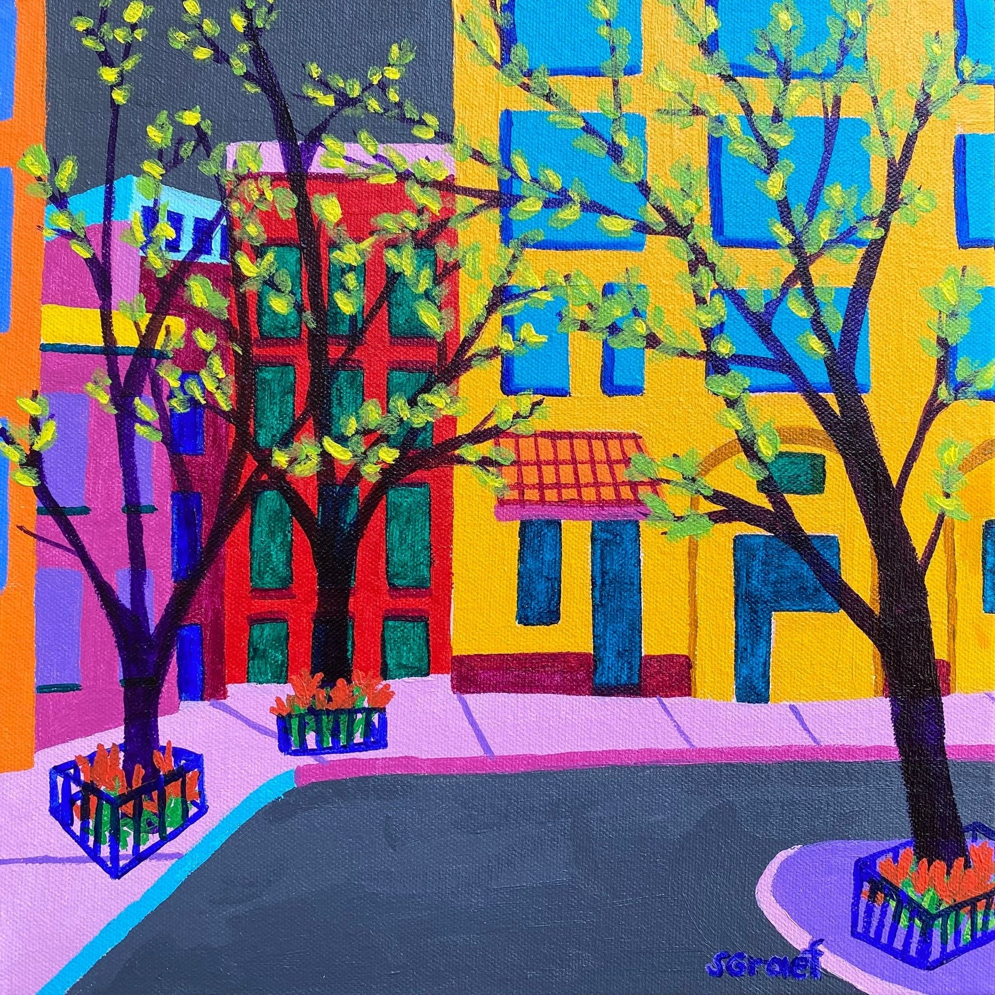 Colorful City Trees