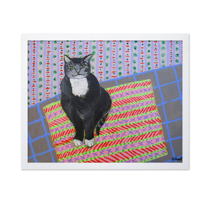 Tuxedo Cat On Rug